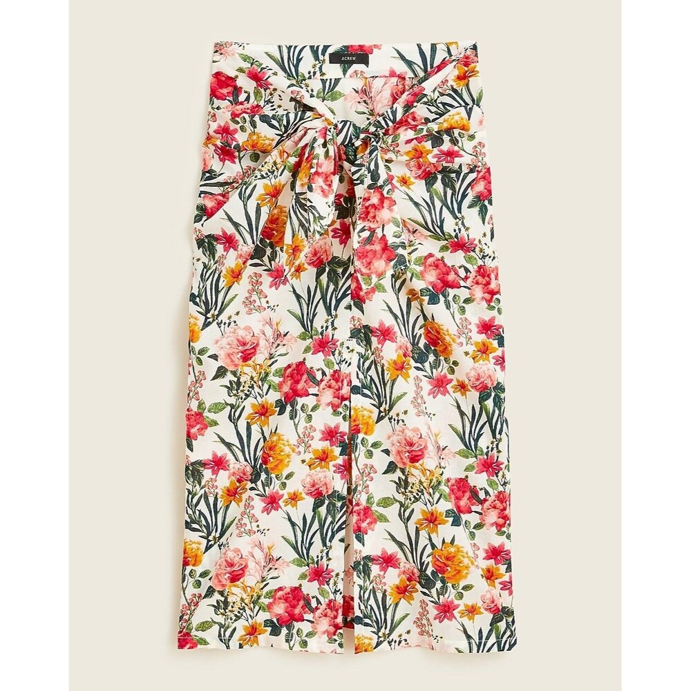 J Crew Cotton Voile Sarong Skirt Floral Cover Up Beach Small